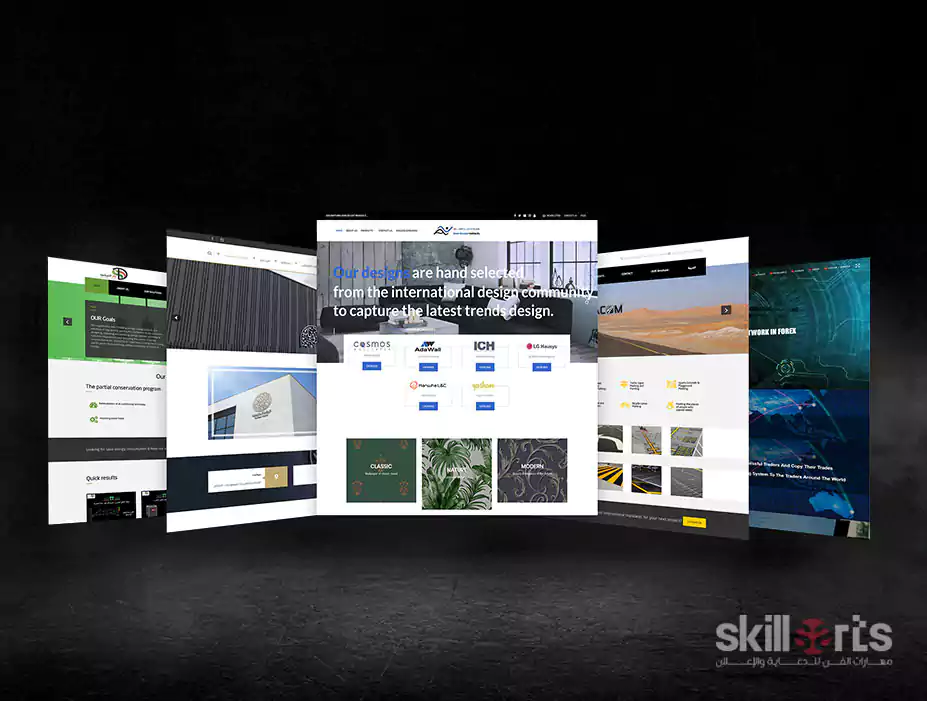 موقع الكتروني من تصميم مهارات الفن لتصميم المواقع